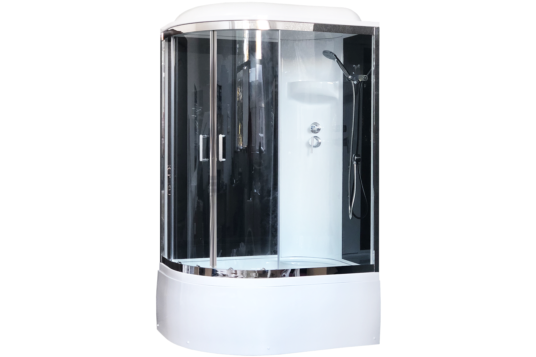

Душевая кабина Royal Bath ВК 120x80 RB8120BK6-BT-CH-R задние стенки Черные, ВК