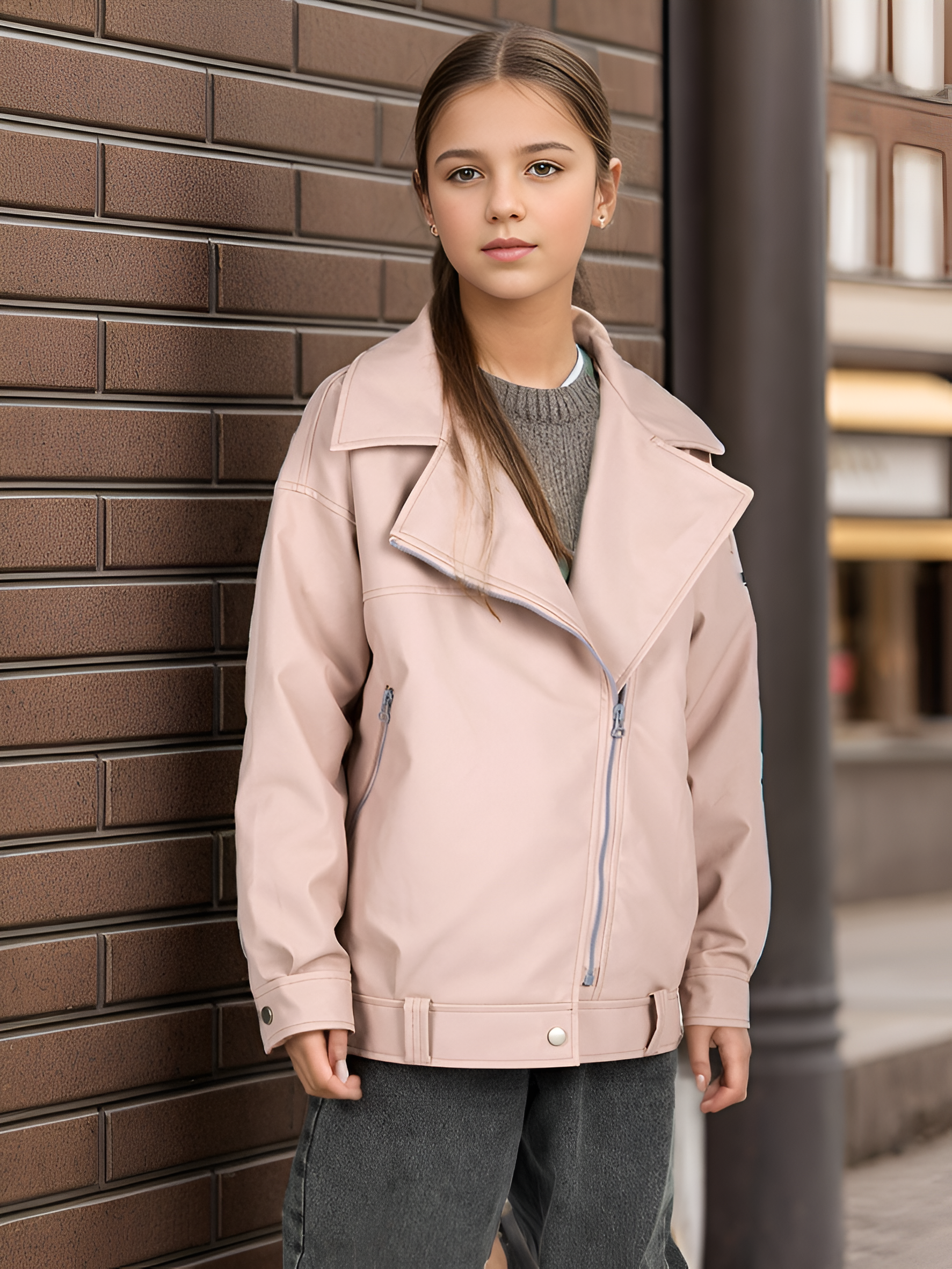

Куртка кожаная детская NIKASTYLE 4л7624, розовый, 158, 4л7624