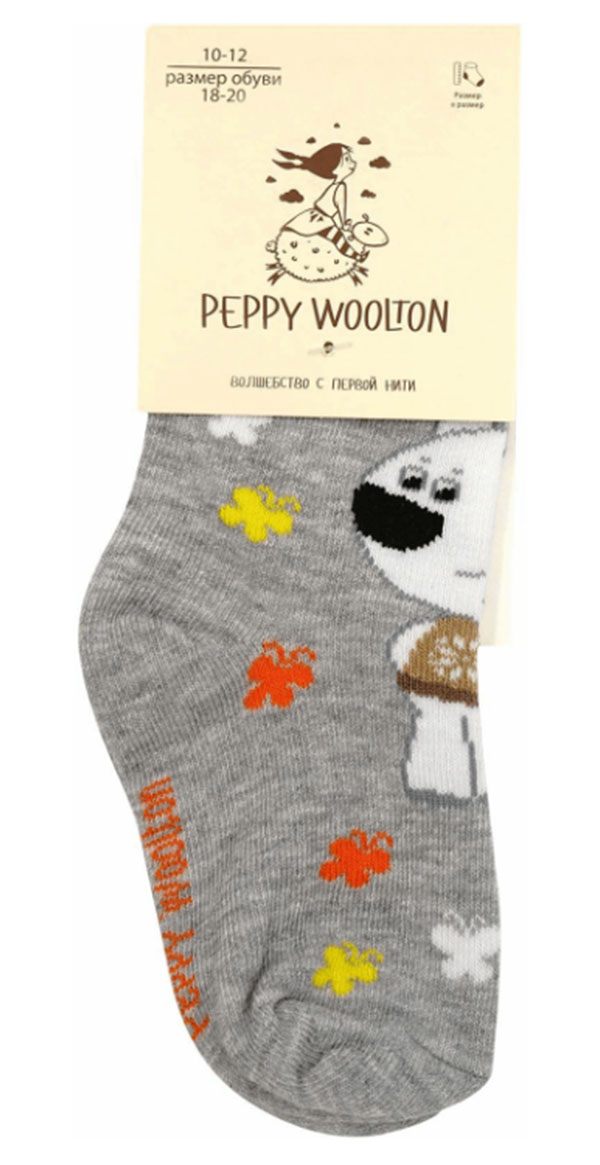 

Носки детские Peppy Woolton Мишки Н139 хлопок цвет в ассортименте р 12-14