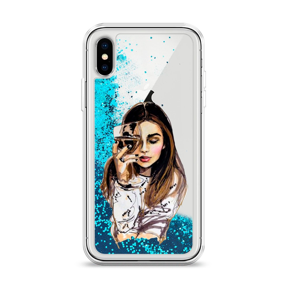 

Чехол Awog на Apple iPhone XS (10S) / Айфон XS (10S) "Девушка с бокалом", Разноцветный, 11893-1