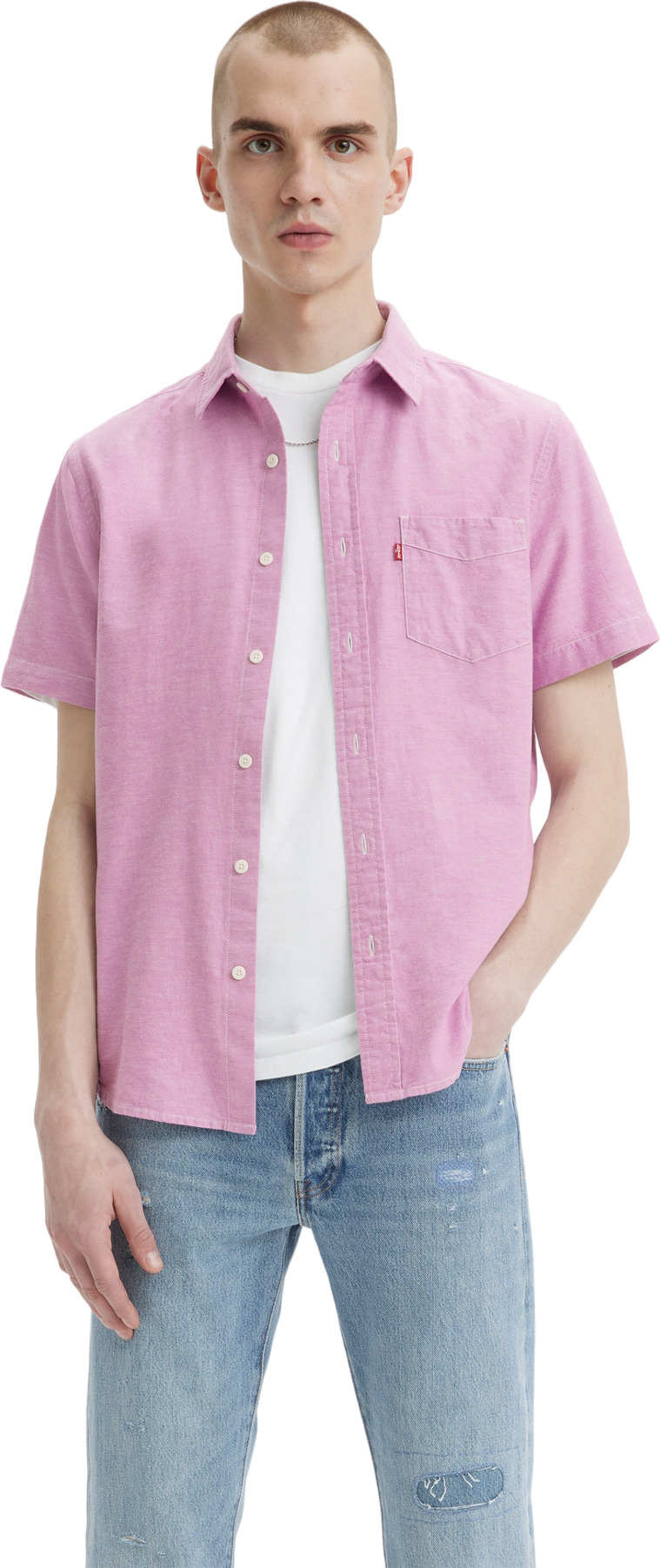 Рубашка мужская Levi's Men Short Sleeve Classic 1 Pocket Standard Shirt розовая M