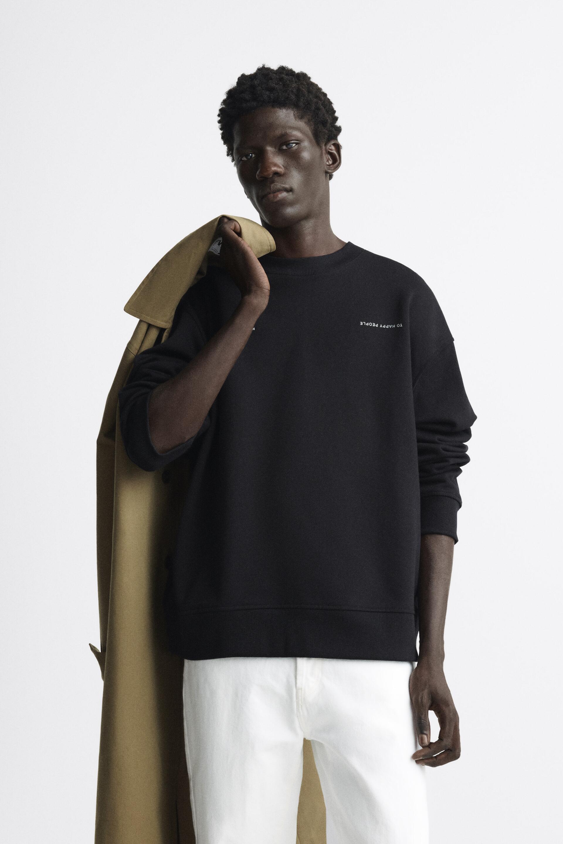 

Свитшот мужской ZARA 03037400 черный M (доставка из-за рубежа), 03037400