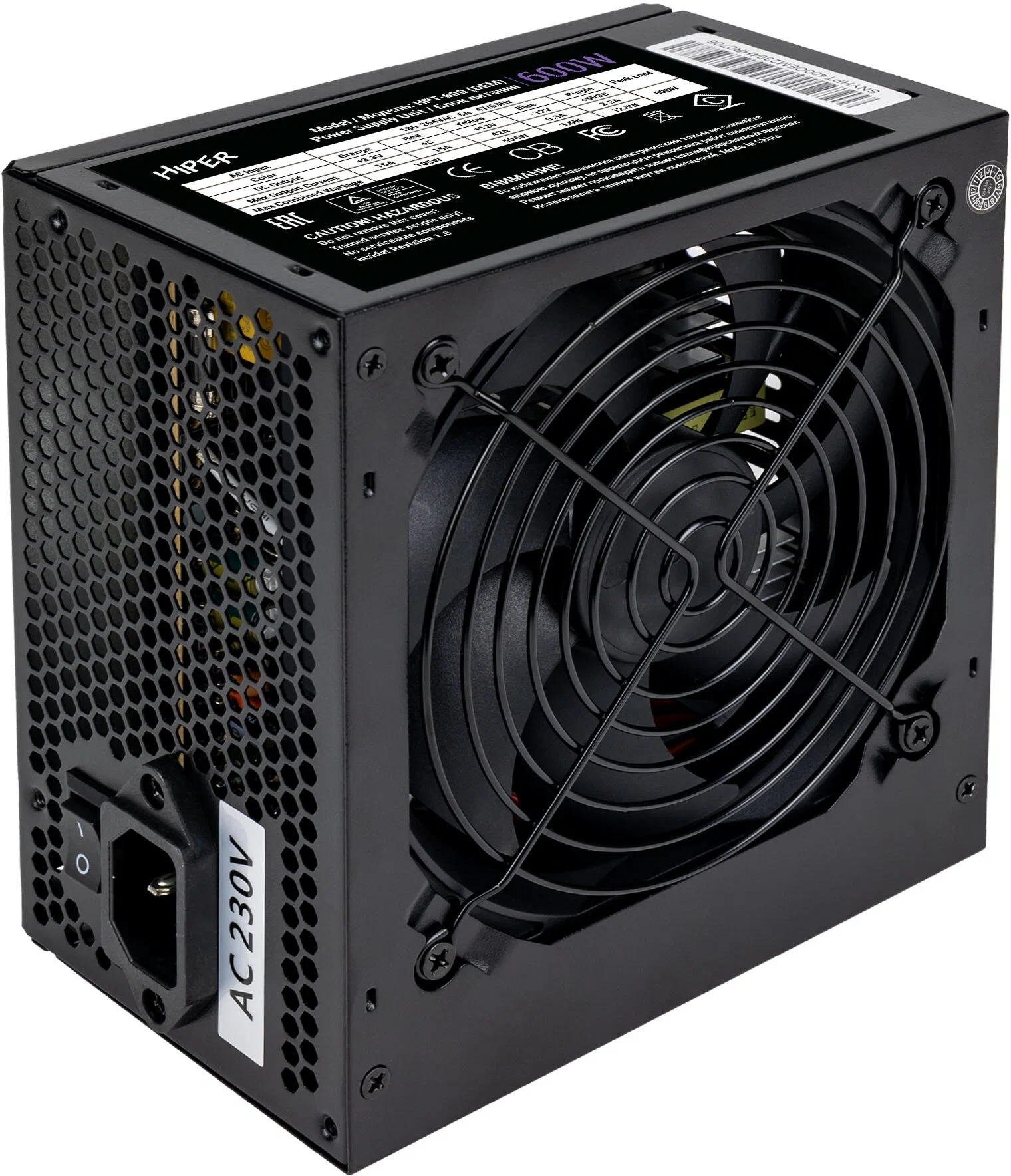 

Блок питания HIPER HPT-600 600 Вт (HPT-600), Черный, Блок питания HIPER HPT-600 600 Вт