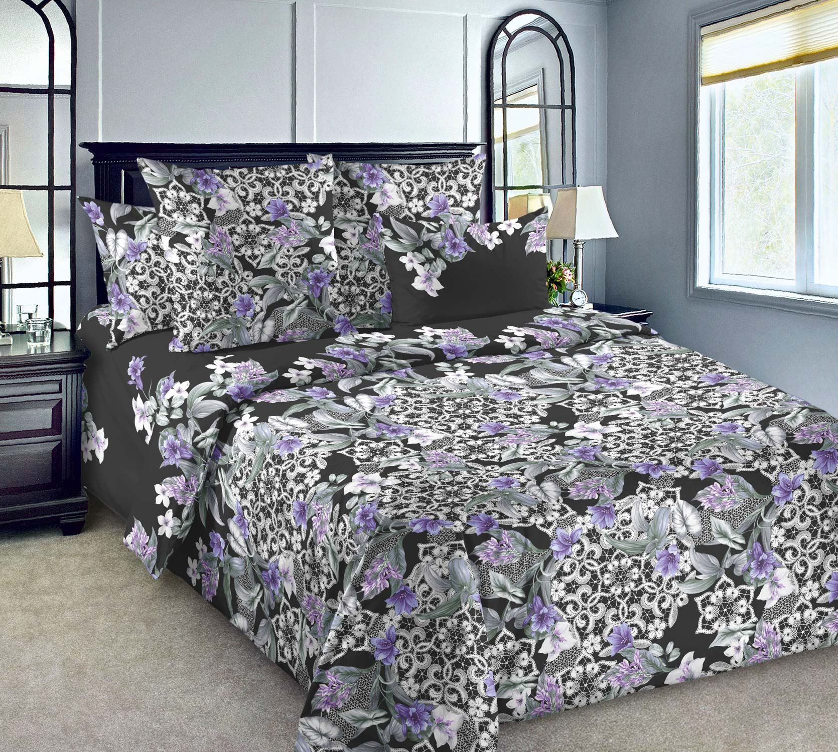 

Комплект постельного белья Кристина 2 Фиол Текс-Дизайн 2-спальный