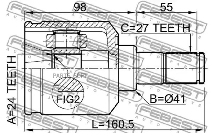 

Шарнирный комплект, приводной вал FEBEST 2211-NS20LH