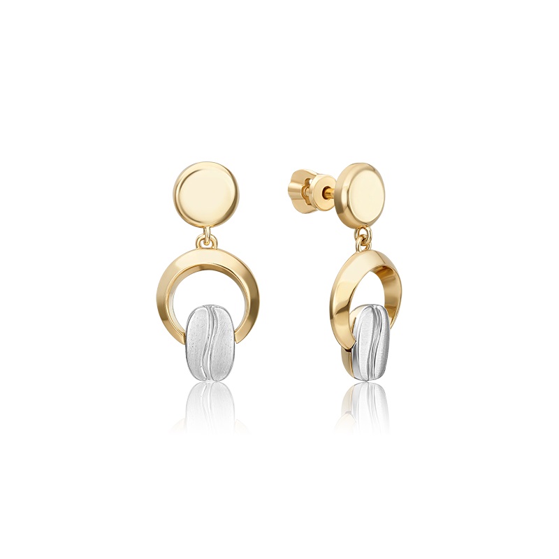 

Серьги пусеты из комбинированного золота с топазом PLATINA jewelry 02-4920-01-201-1121, 02-4920-01-201-1121