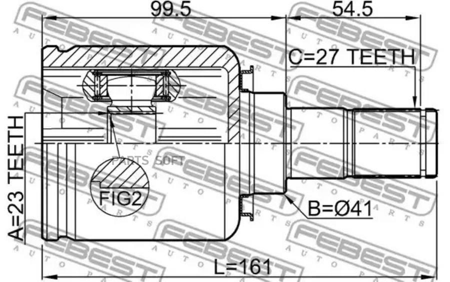 

FEBEST Шрус внутренний L 23x41x27 KIA CEED 06 (2006-) FEBEST 1211-CEED FEBEST 1211-CEED