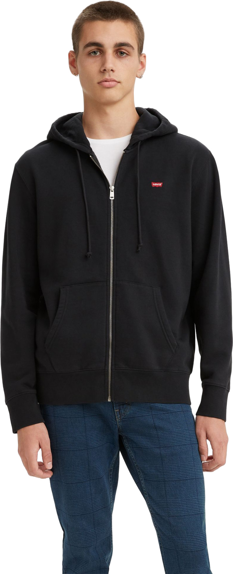 

Толстовка мужская Levi's Men Zip-Up Hoodie черная L, Черный, Men Zip-Up Hoodie