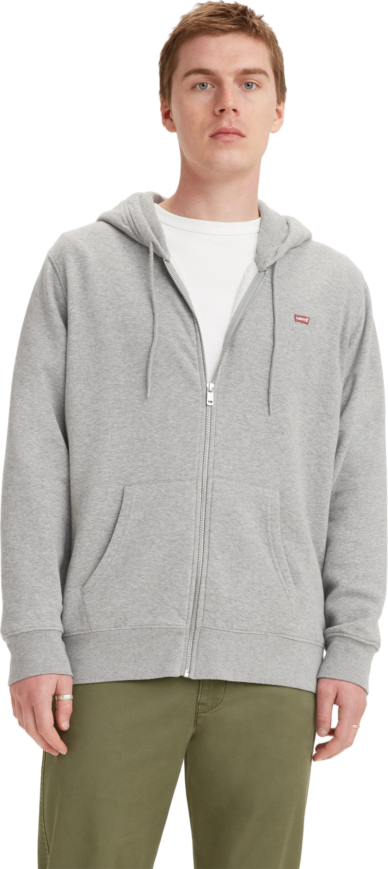 

Толстовка мужская Levi's Men Zip-Up Hoodie серая L, Серый, Men Zip-Up Hoodie