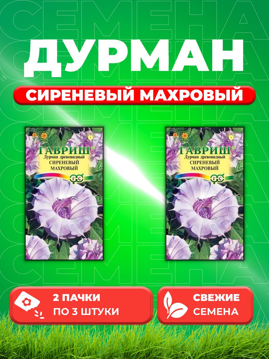 

Семена Дурман Сиреневый махровый* 3 шт. 2уп
