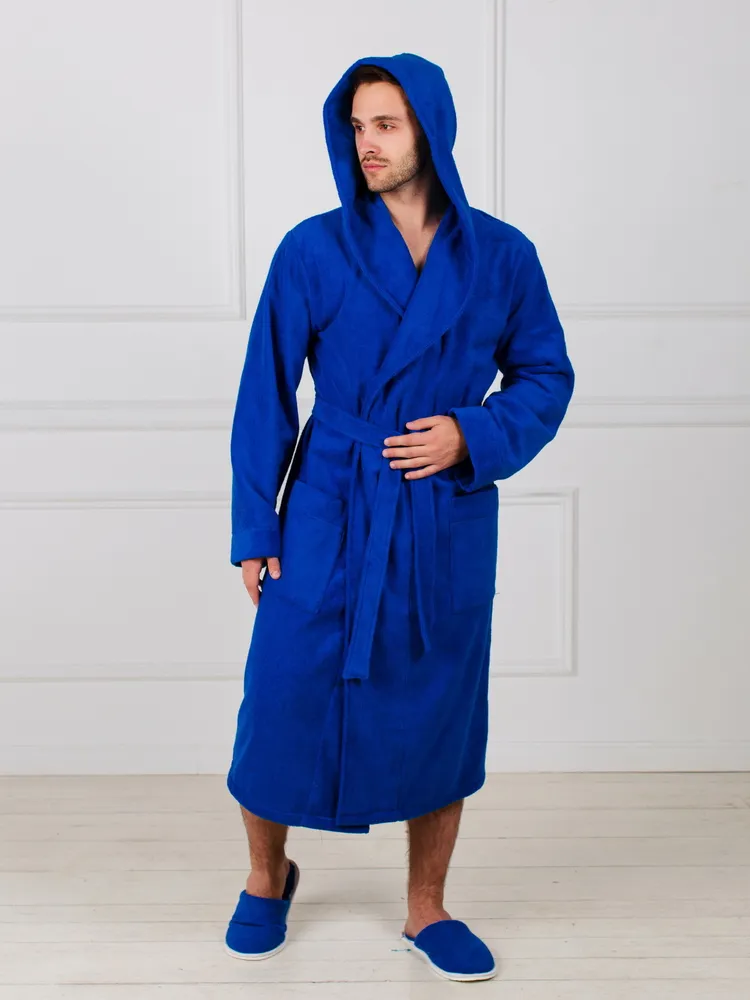 фото Халат мужской росхалат мз-05 синий 50-52 ru