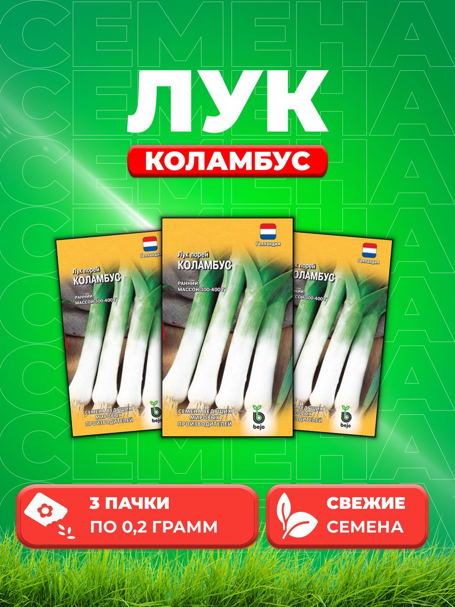

Семена Лук порей Коламбус 0,2 г Голландия 3уп
