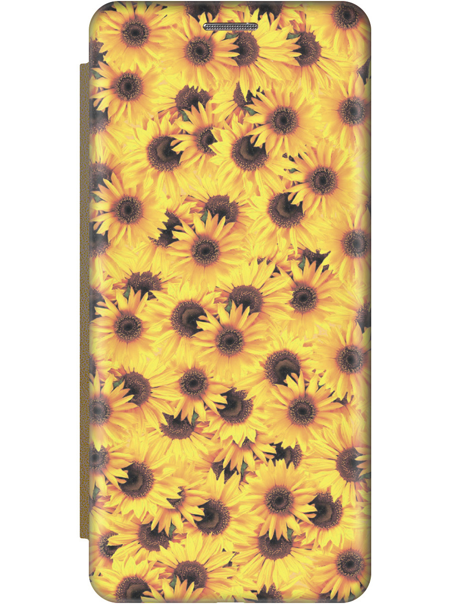 

Чехол-книжка на Tecno Pova Neo 3 "Букет подсолнухов" золотой, 20001482