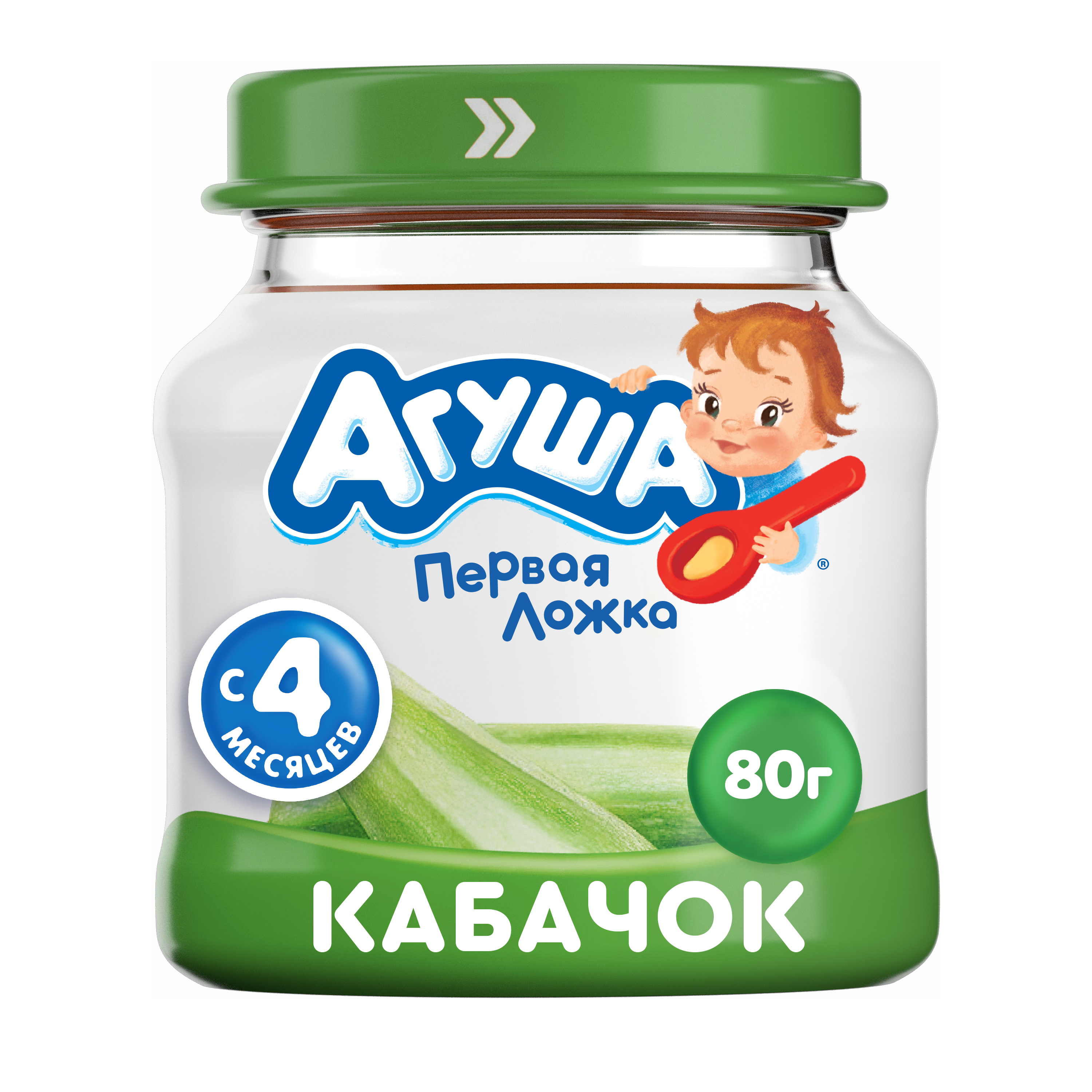 Пюре Агуша Кабачок с 4 мес. 80 г, 1 шт.