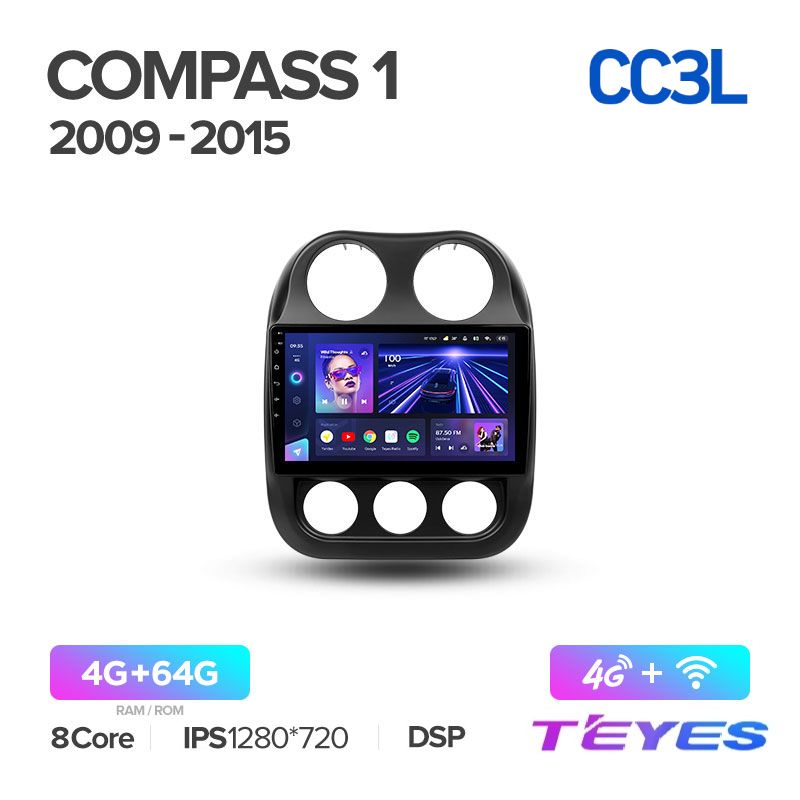 

Магнитола Teyes CC3L 4/64 10" для Jeep Compass 1 MK 2009-2015, CC3L 4/64 10"