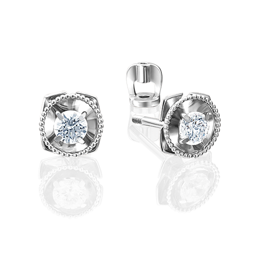 

Серьги пусеты из золота PLATINA jewelry 02-4187, фианит, 02-4187