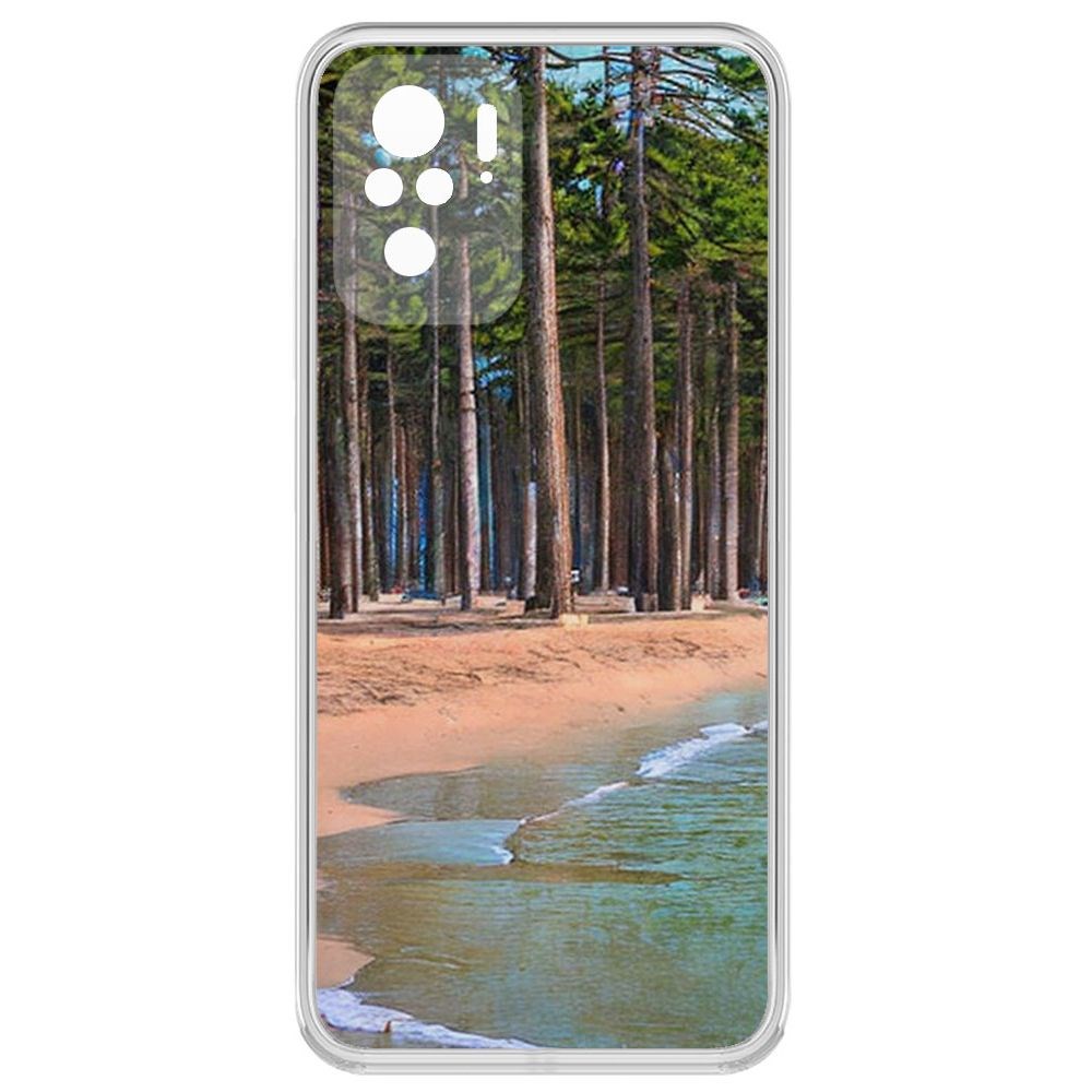 Чехол-накладка Krutoff Clear Case Сосновый пляж для Xiaomi Redmi Note 10