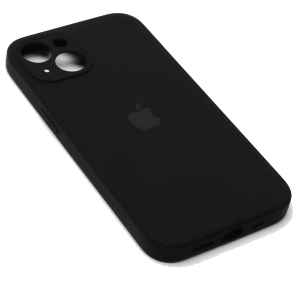 

Чехол iPhone 14 Plus Silicon Сase APL WS (закрытый низ+камера) с лого, черный