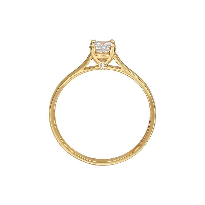 

Кольцо помолвочное из желтого золота р.  Эстет 01К139294, Swarovski/фианит, 01К139294