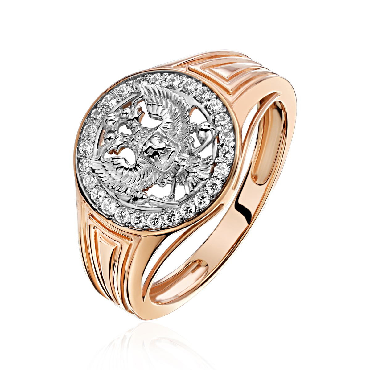 Кольцо перстень из красного золота р. 20 Эстет 01Т1112494Р, фианит