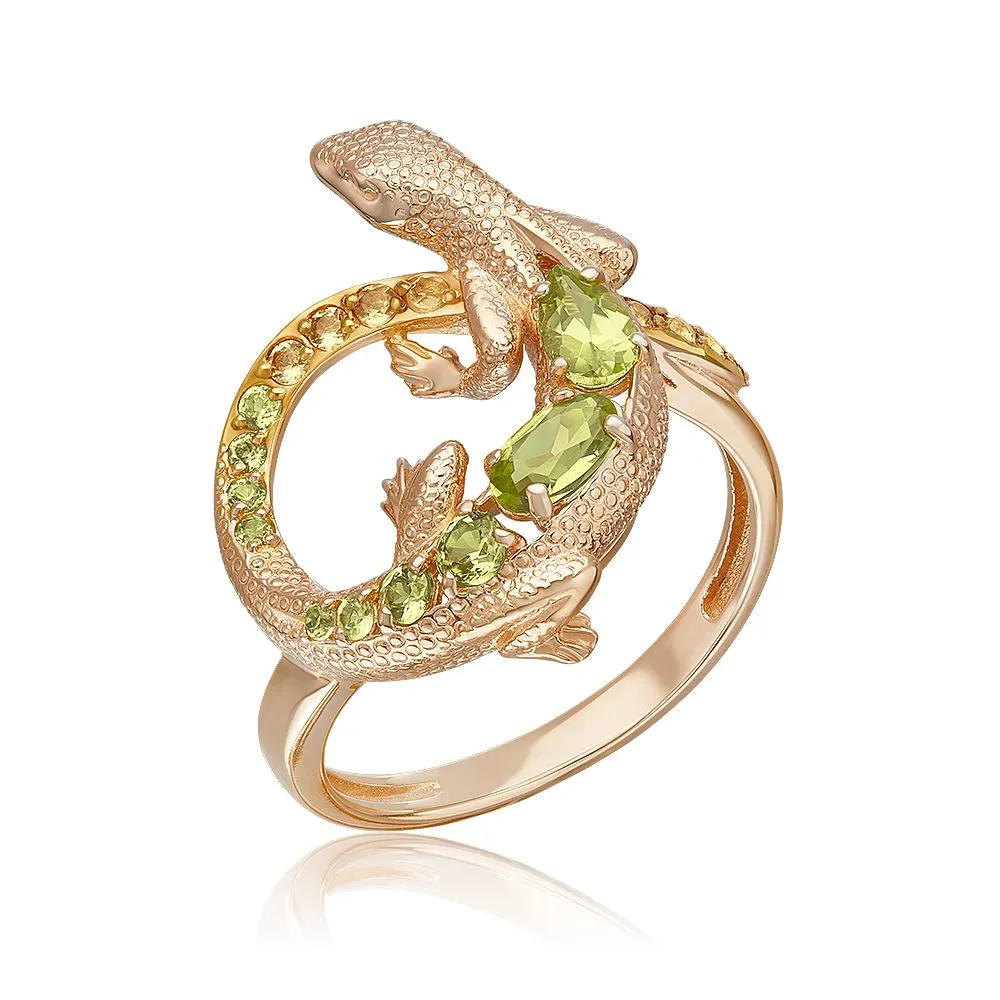 

Кольцо из золота р. 16,5 PLATINA jewelry 01-5780-00-235-1110, хризолит\цитрин, 01-5780-00-235-1110