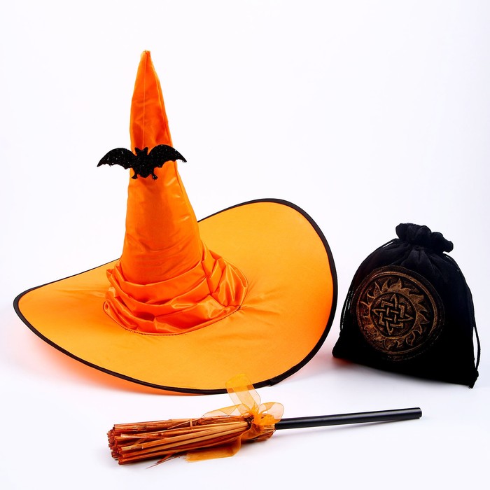 Карнавальный костюм детский Страна Карнавалия Колдун, Оранжевый, Чёрный, onesize travis designs карнавальный костюм волшебник со шляпой