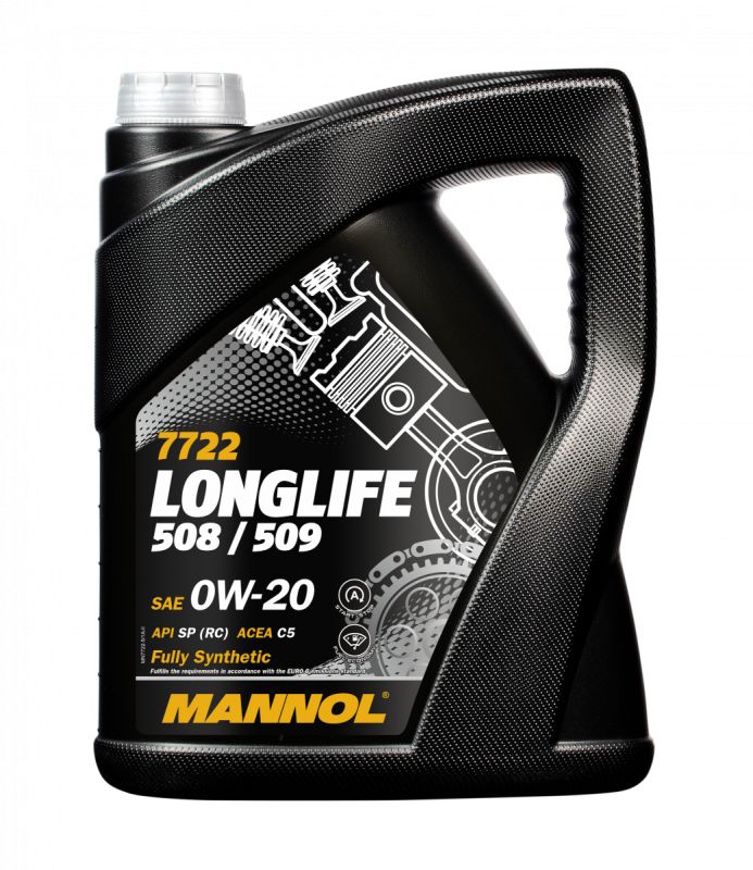 

Моторное масло синтетическое MANNOL LONGLIFE 508/509 7722, 0W-20, 5, л., 77225