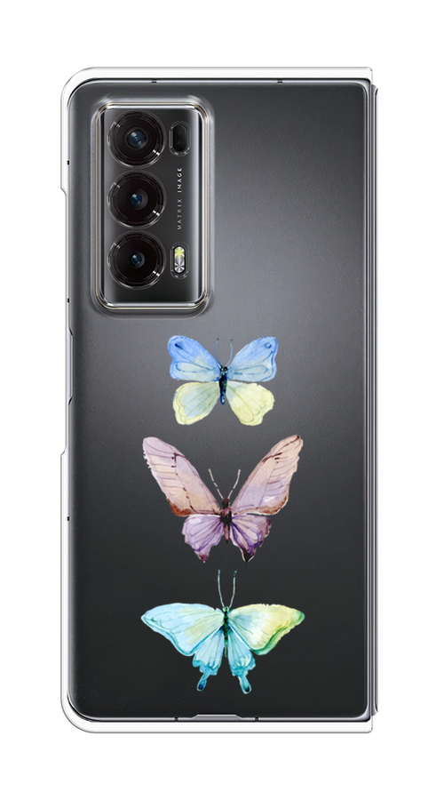 

Чехол на Honor Magic V2 "Акварельные бабочки", Бирюзовый;розовый, 6123550-1