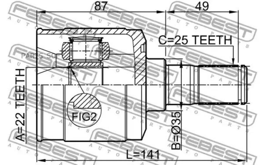 

FEBEST ШРУС внутренний FEBEST 1211-ACCMT FEBEST 1211-ACCMT