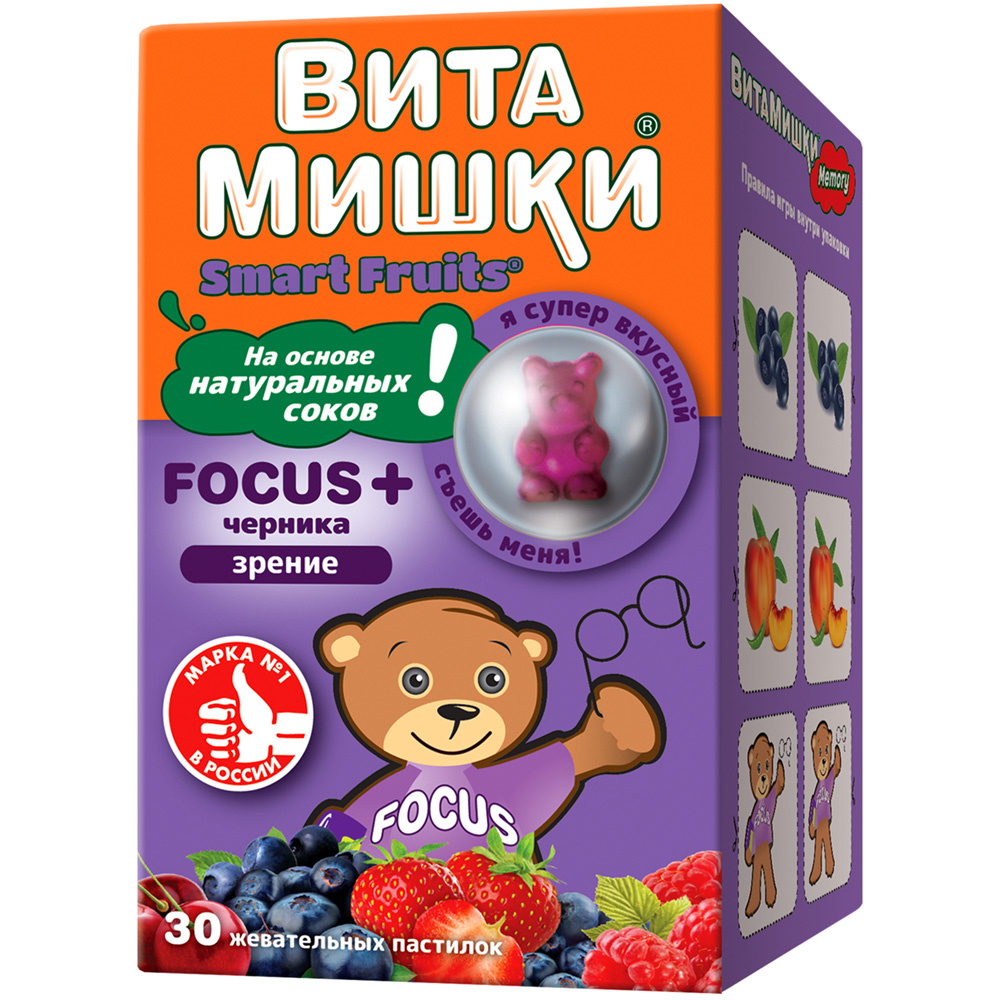 ВитаМишки Фокус+ паст.жев. 2,6 г 30 шт.