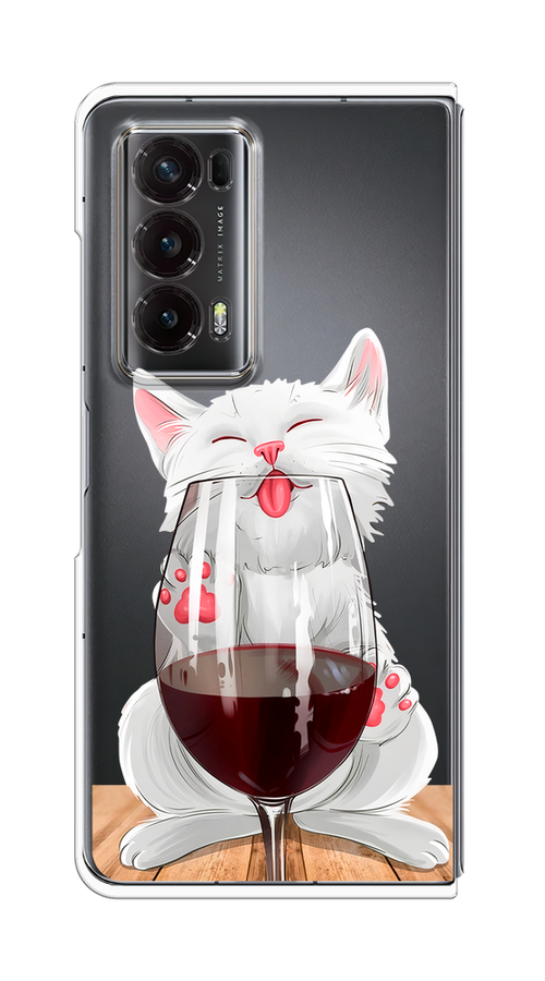 

Чехол на Honor Magic V2 "Кот с бокалом", Прозрачный;белый;красный, 6123550-1