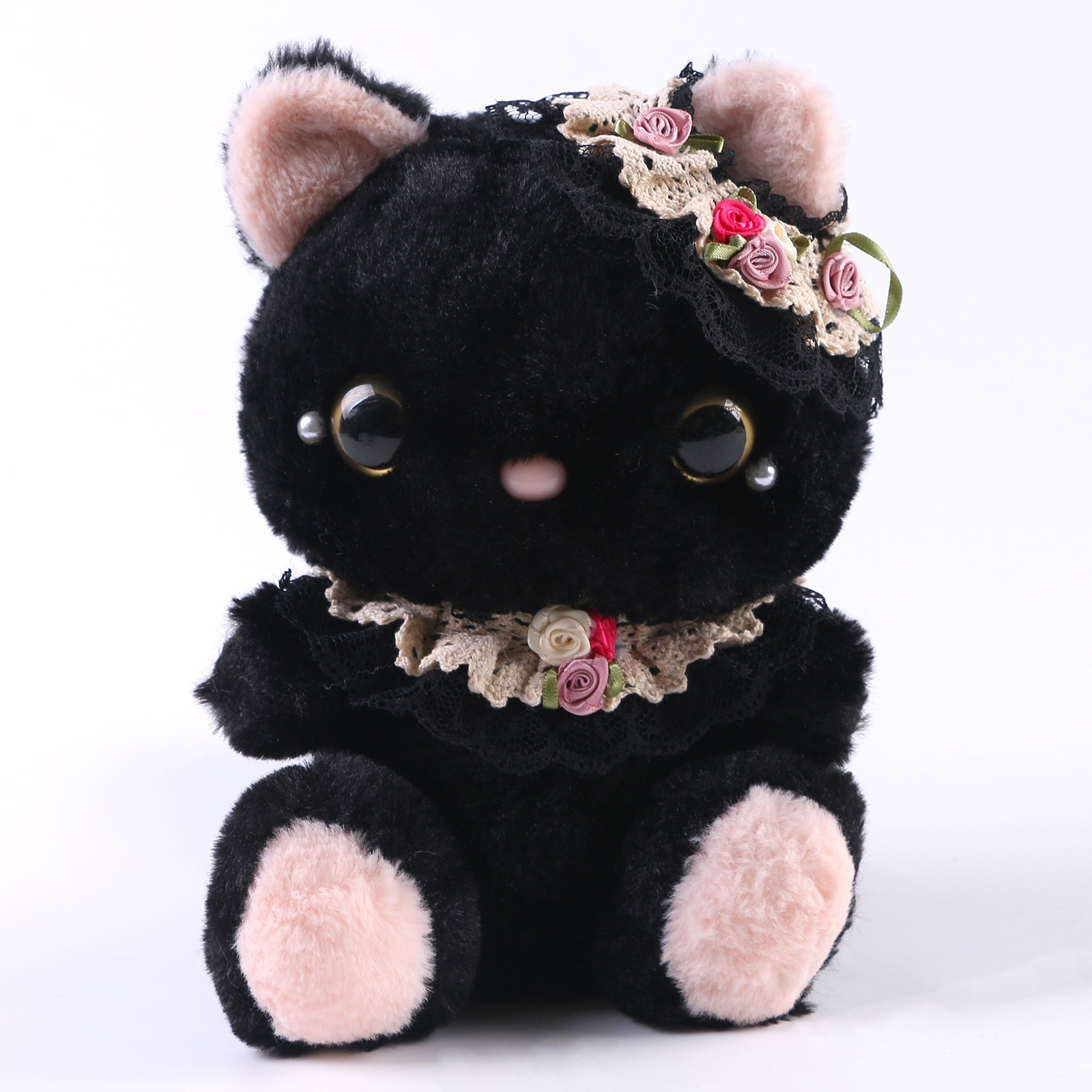 

Мягкая игрушка «Котик» с бусинами, 22 см, цвет черный