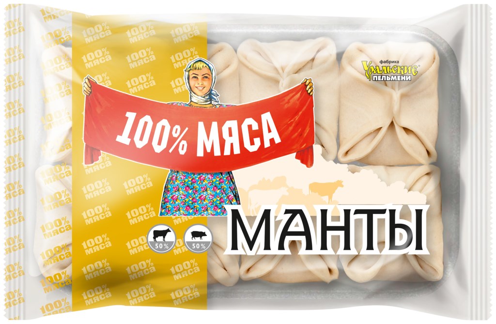

Манты 100% МЯСА из говядины и свинины, 480 г