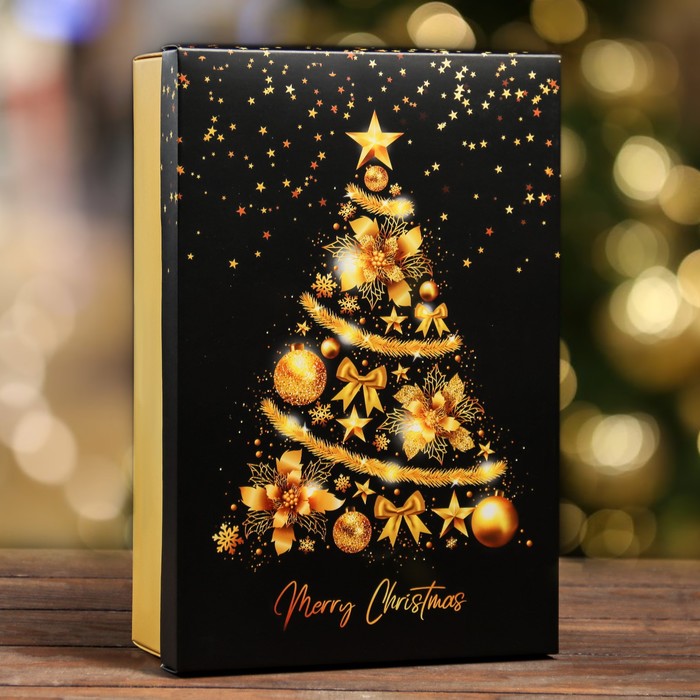 

Коробка складная, крышка-дно,Merry Christmas 30х20х9 см 5 шт., Разноцветный