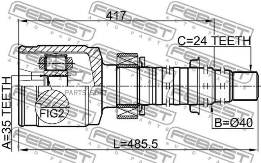 

FEBEST Шрус внутренний 35x40x24 FEBEST 0111-GSX30RH