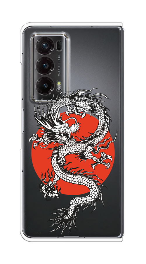 

Чехол на Honor Magic V2 "Восходящий дракон", Белый;черный;красный, 6123550-1