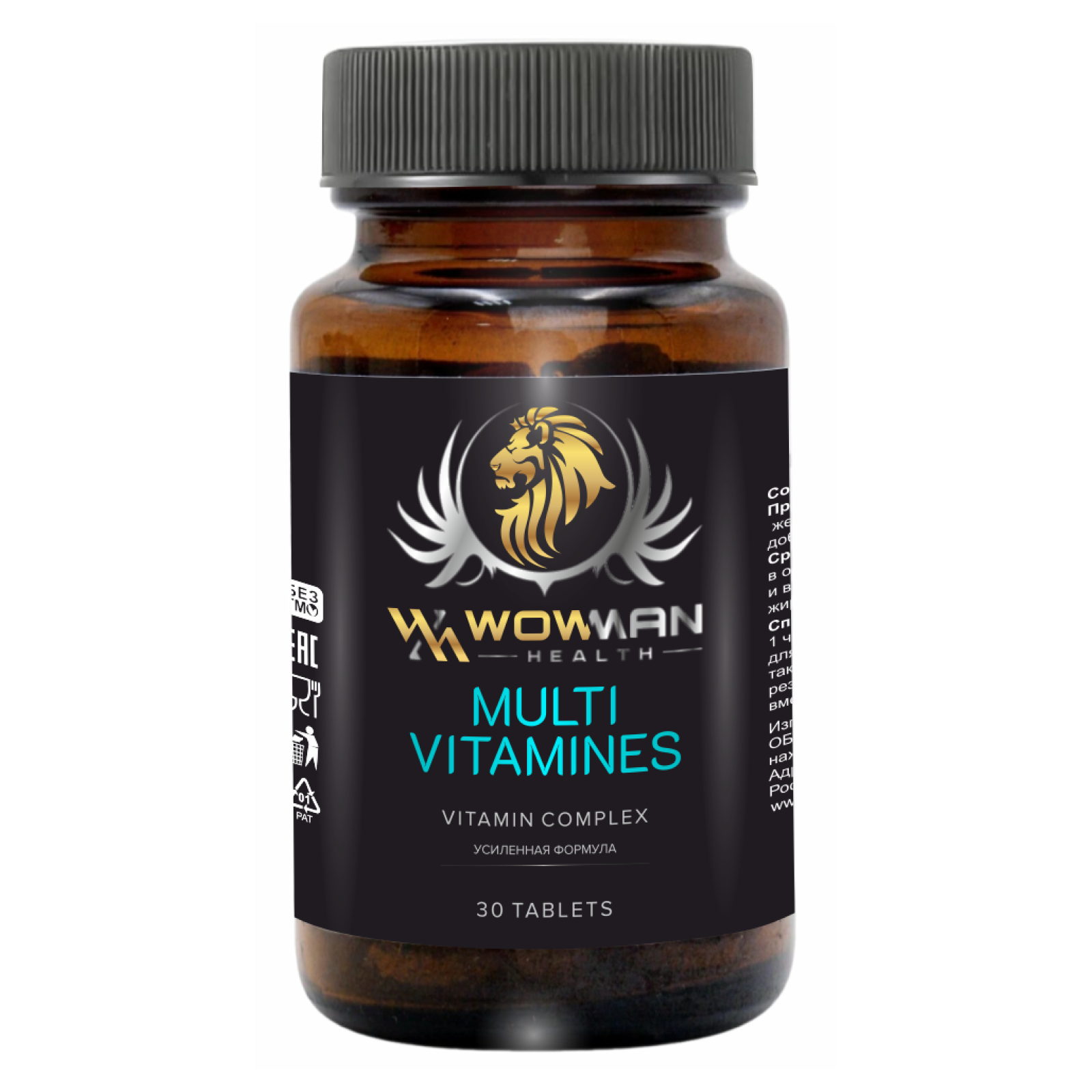 

Витаминно-минеральный комплекс WowMan Multivitamines, для мужчин и женщин, 30 таблеток, WMMULTIVITAMINS