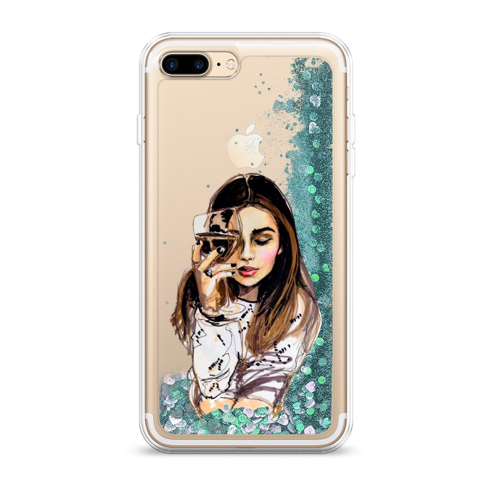 

Чехол Awog на Apple iPhone 8 Plus / Айфон 8 Plus "Девушка с бокалом", 10995-1