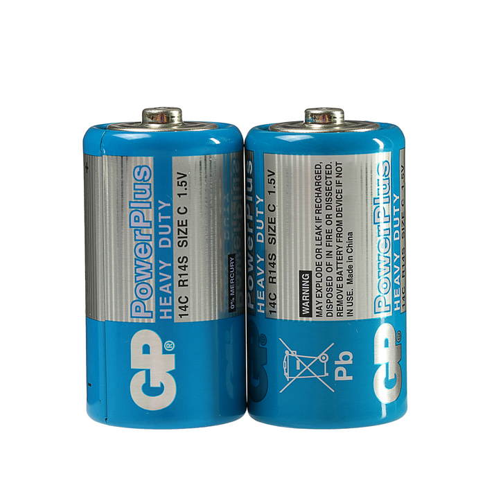 

Батарейка солевая GP PowerPlus Heavy Duty, C, R14-2S, 1.5В, спайка, 2 шт.(3 шт.)