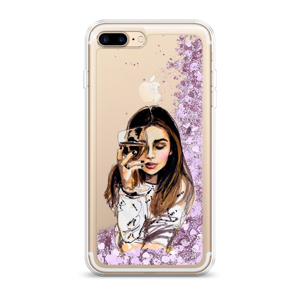 

Чехол Awog на Apple iPhone 8 Plus / Айфон 8 Plus "Девушка с бокалом", 10994-1