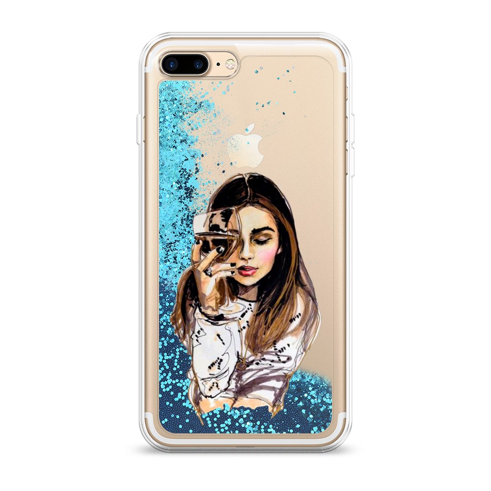 

Чехол Awog на Apple iPhone 8 Plus / Айфон 8 Plus "Девушка с бокалом", Разноцветный, 10993-1