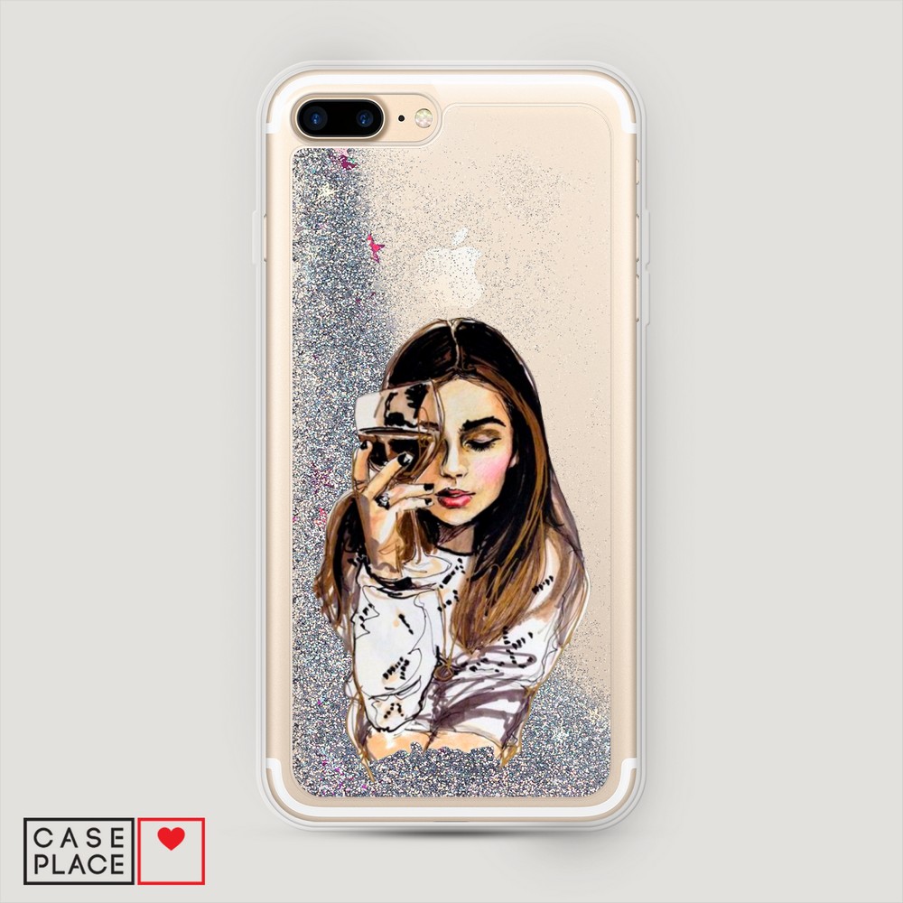 

Чехол Awog на Apple iPhone 8 Plus / Айфон 8 Plus "Девушка с бокалом", Разноцветный, 10991-1