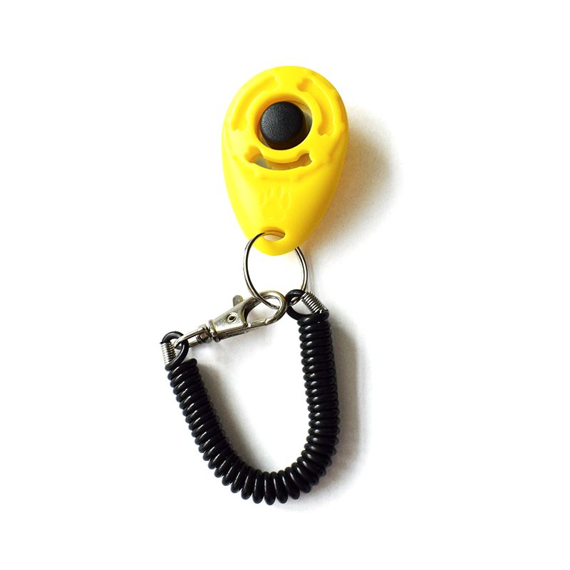 фото Кликер для дрессировки собак на браслете с карабином, bentfores, желтый