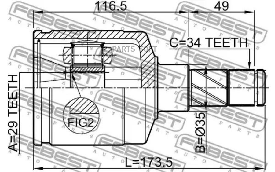 

FEBEST Шрус внутренний 29x35x34 FEBEST 1111-ESP