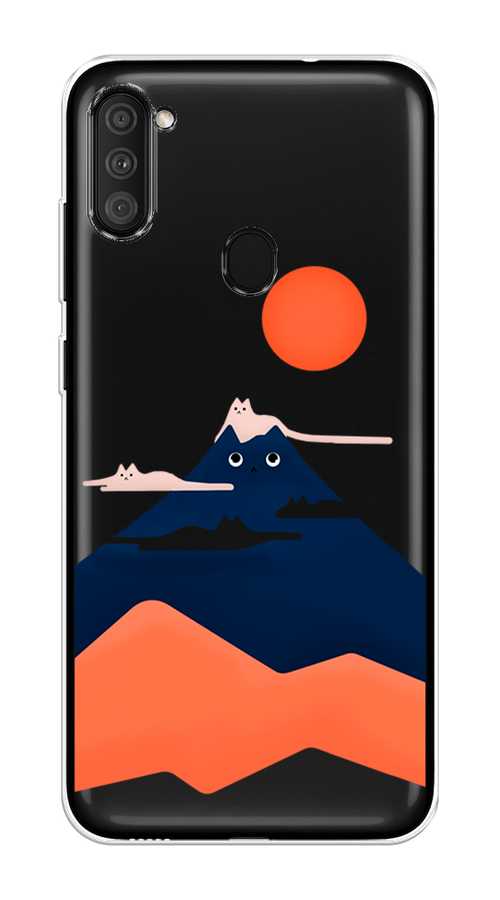

Чехол на Samsung Galaxy M11 "Кот-гора", Черный;оранжевый, 2100650-4