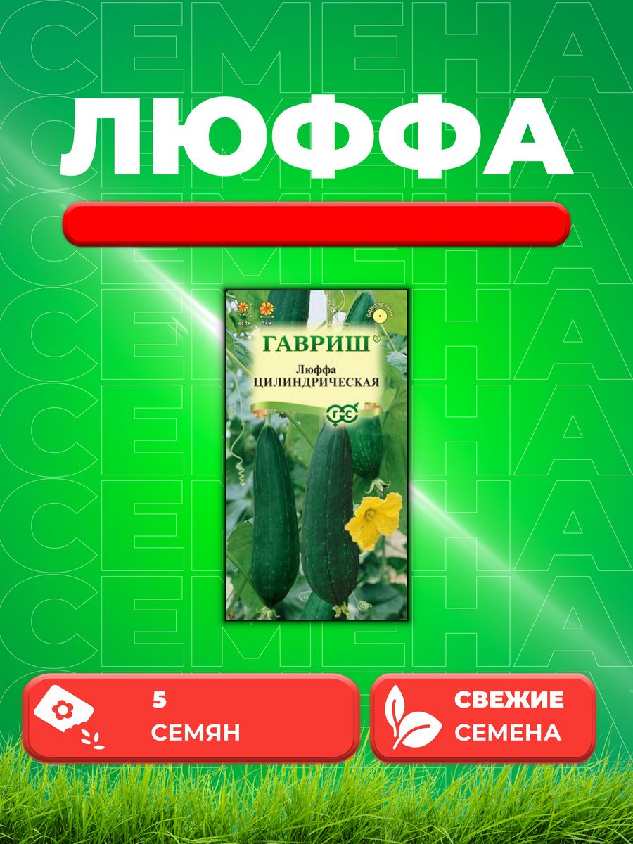 

Семена Люффа Цилиндрическая, 5шт, Гавриш,