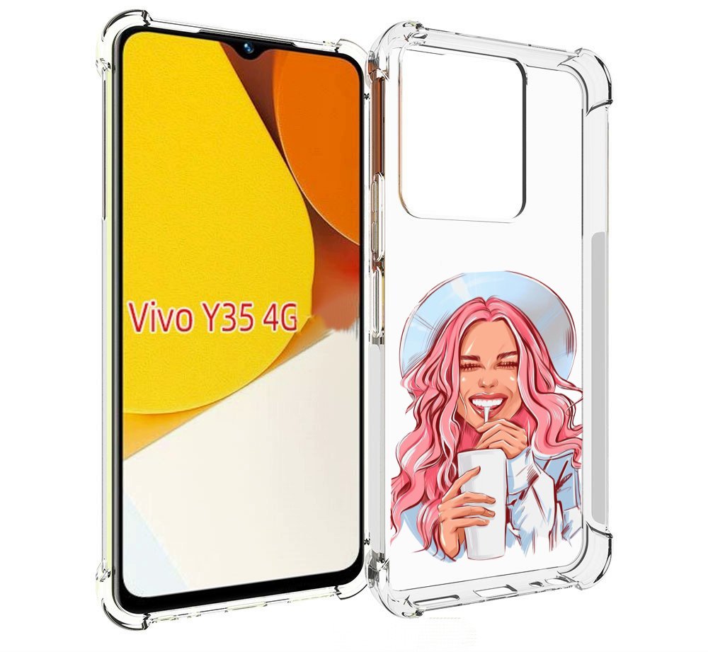 

Чехол MyPads веселая-девушка-модель женский для Vivo Y35 4G 2022 / Vivo Y22, Прозрачный, Tocco