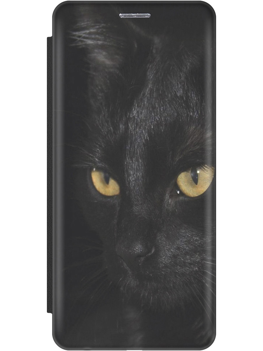 

Чехол-книжка на Tecno Pova Neo 3 "Черная кошка" черный, Желтый;серый;черный, 20001482