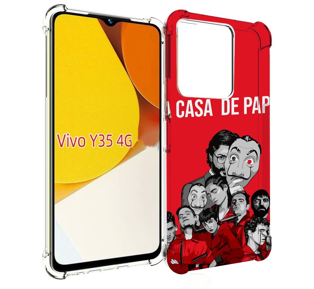 

Чехол MyPads бумажный-дом-команда для Vivo Y35 4G 2022 / Vivo Y22, Прозрачный, Tocco