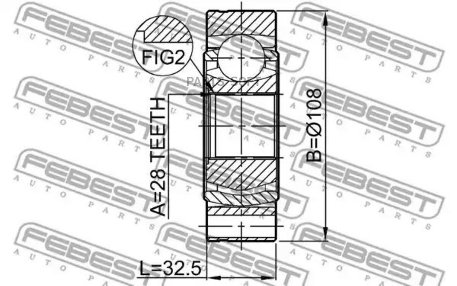 

FEBEST Шрус внутренний 28x108 FEBEST 2311-B6